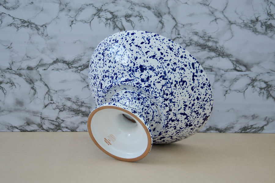 Footed Fruit Bowl, Blue