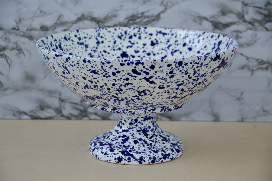 Footed Fruit Bowl, Blue