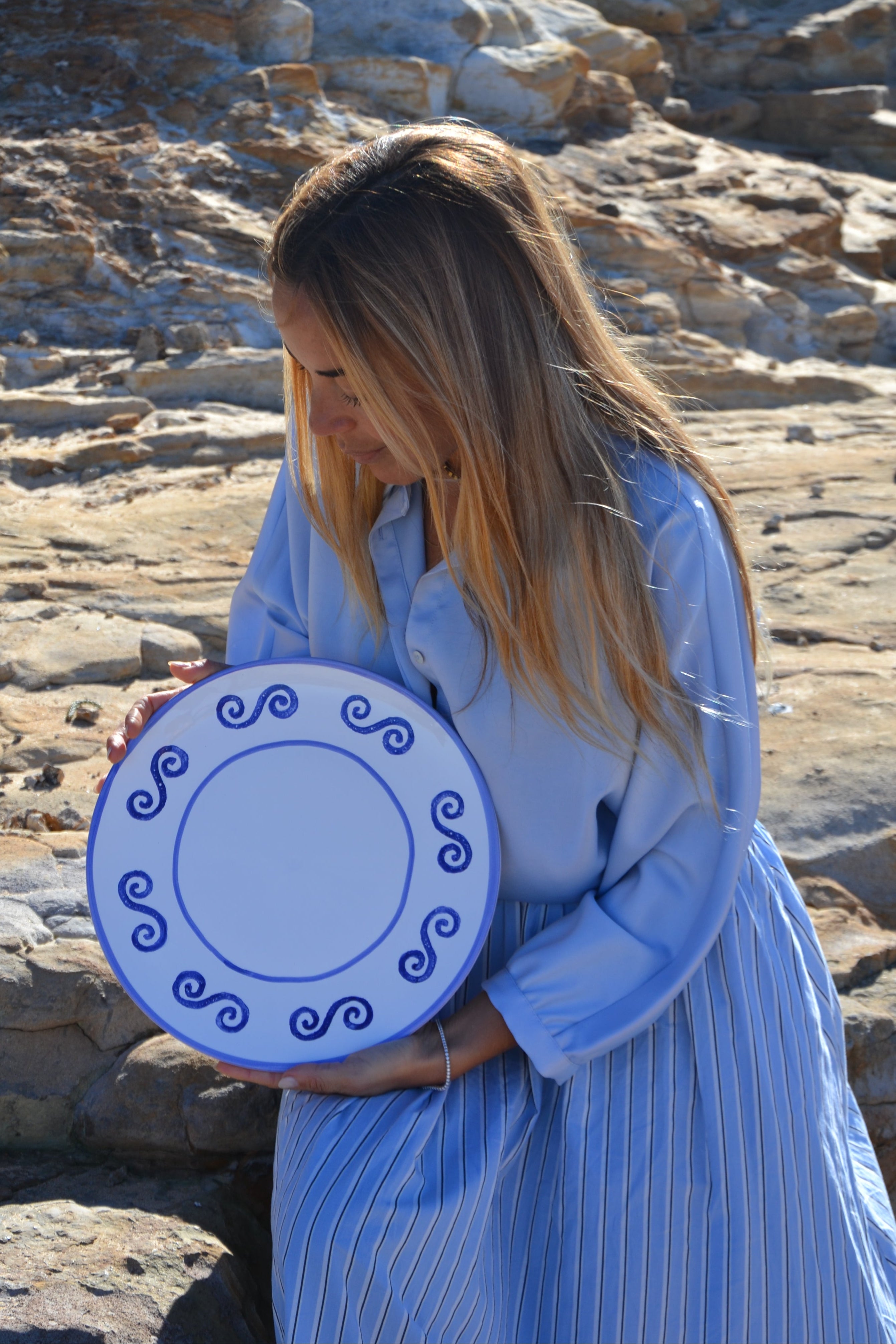 Blue Waves Dinner Plate