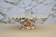 Ceramic Cake Stand, Cream and Brown