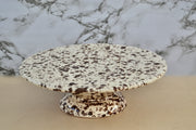 Ceramic Cake Stand, Cream and Brown