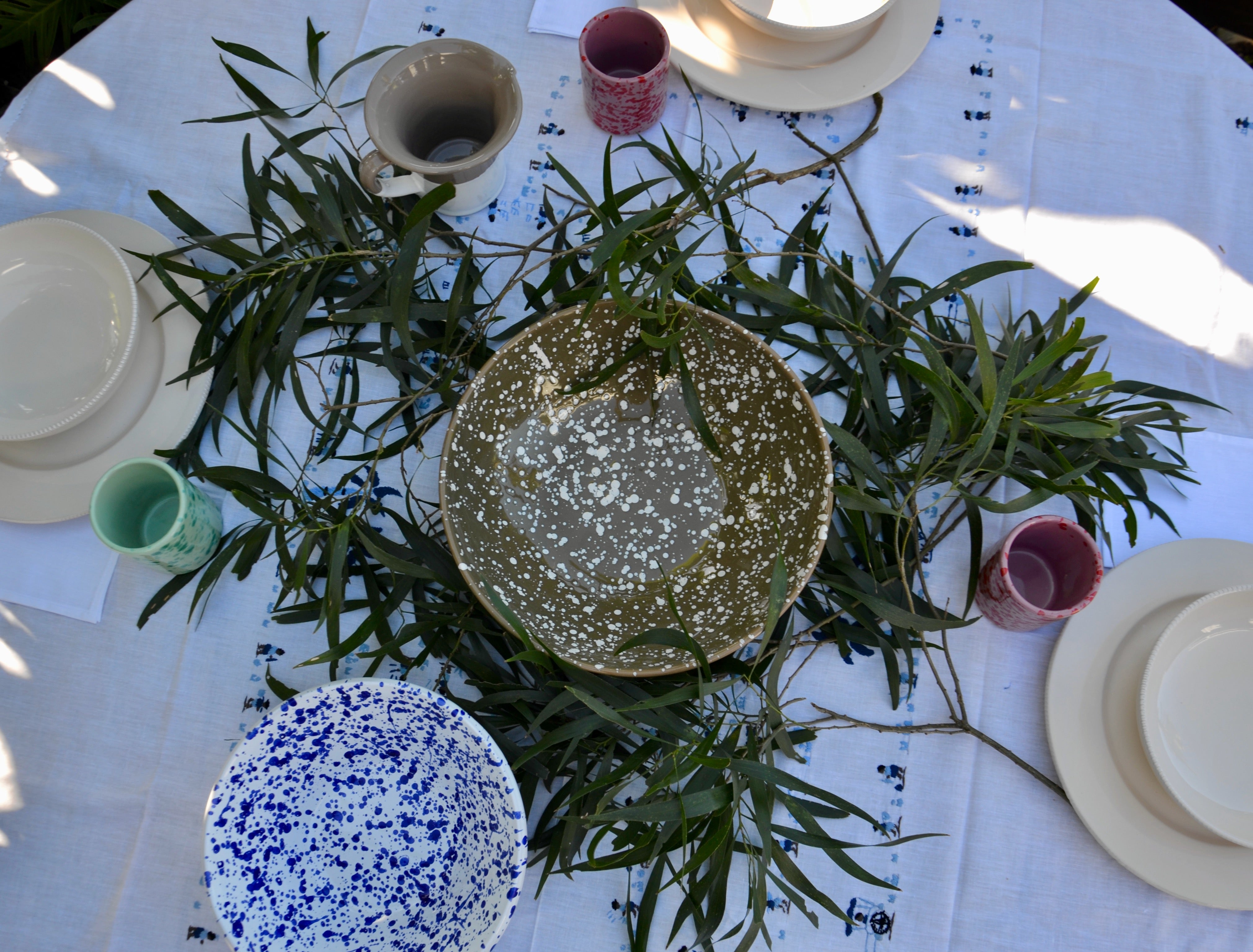 Extra Large Green Serving Bowl