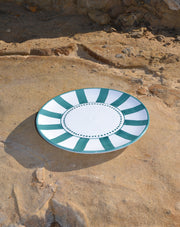 Green Stripes Dinner Plate