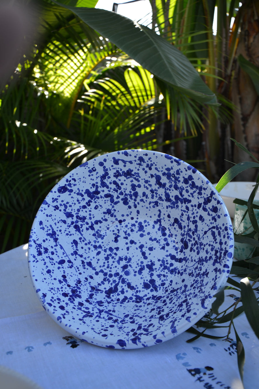 Large Mediterranean Serving Bowl, Blue