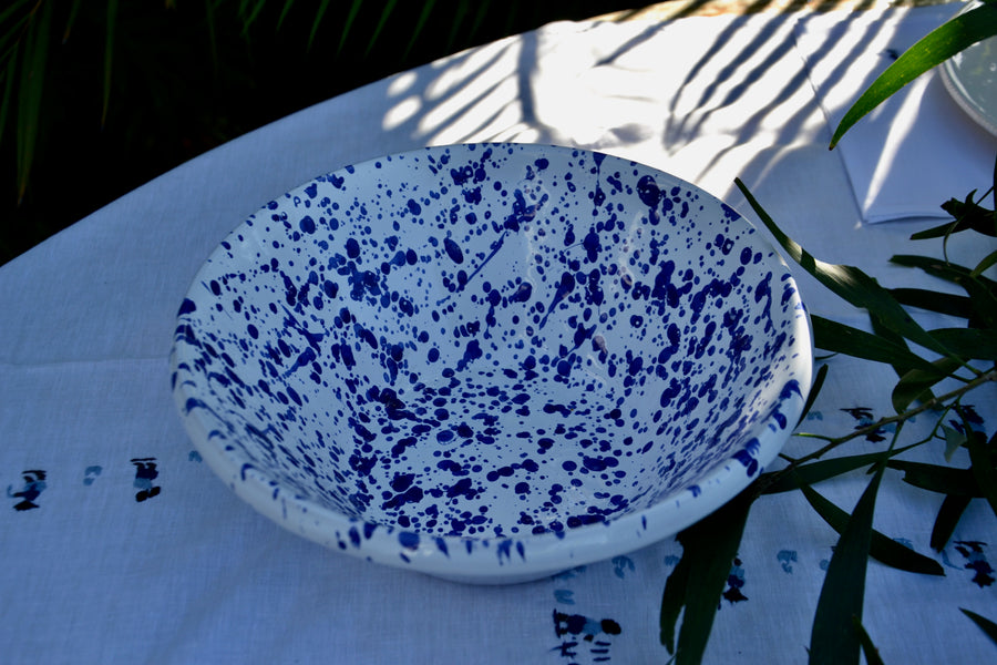 Large Mediterranean Serving Bowl, Blue