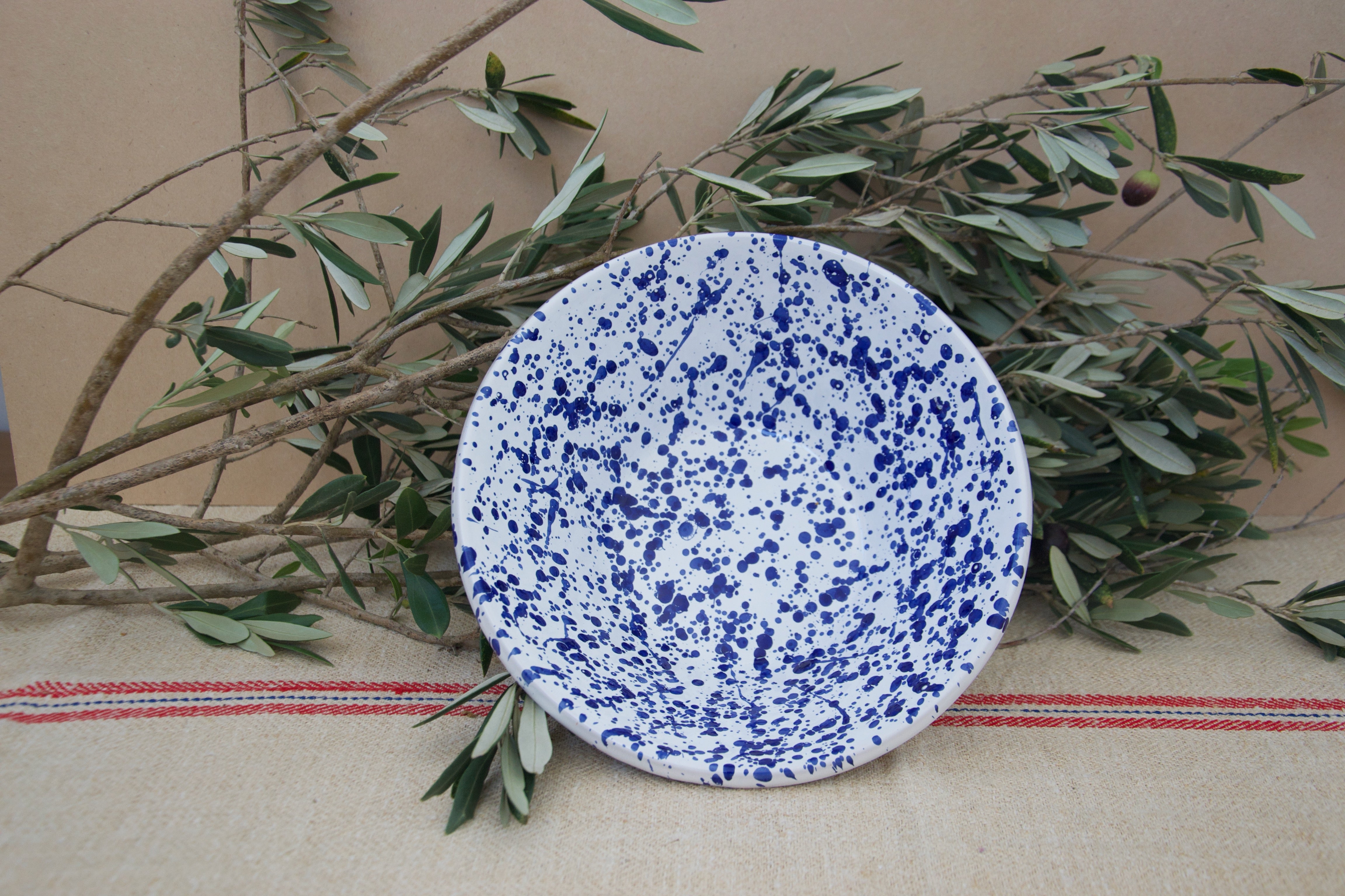 Large Mediterranean Serving Bowl, Blue