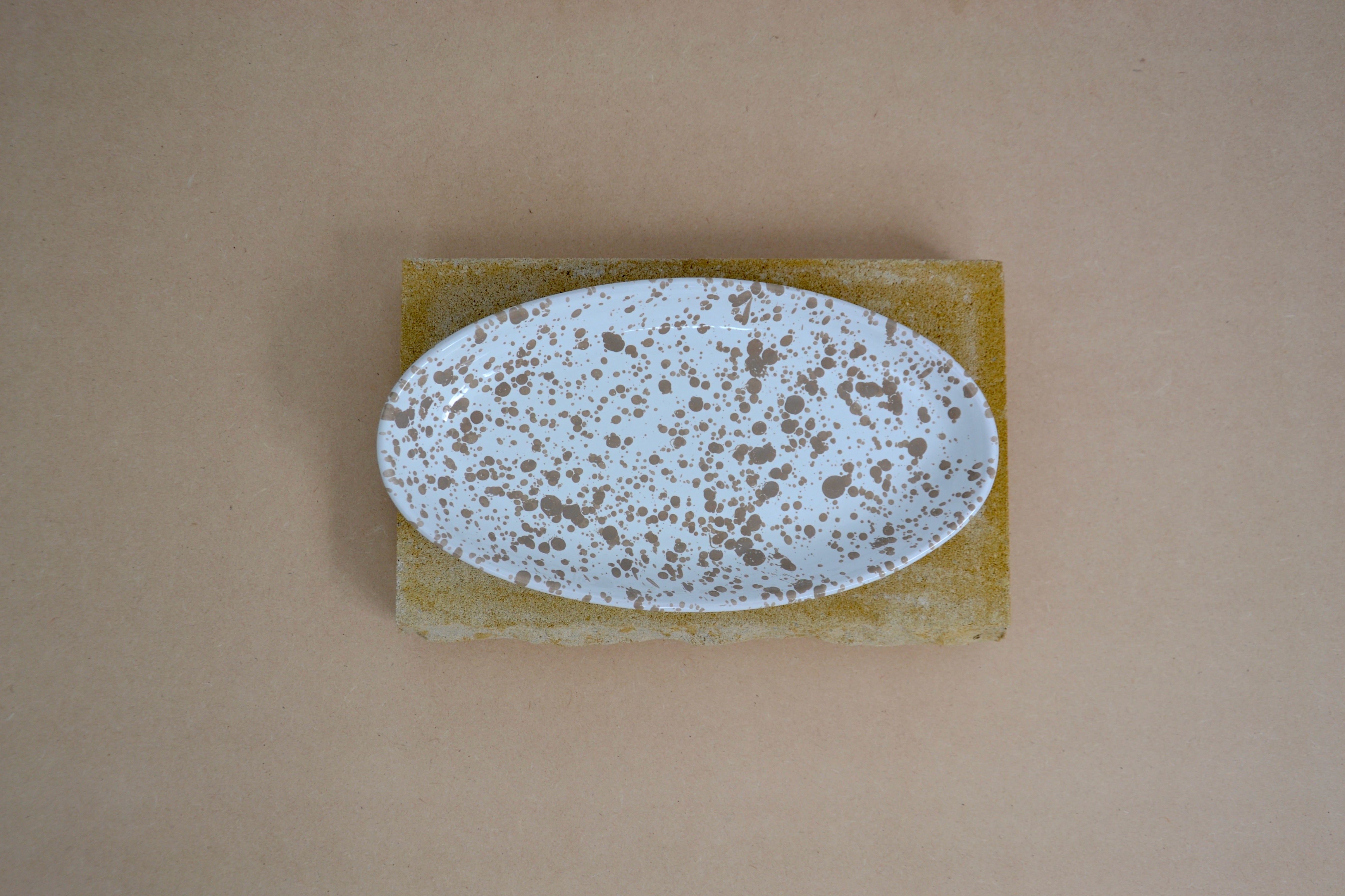 Oval Serving Platter, Tan