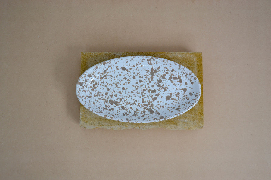 Oval Serving Platter, Tan