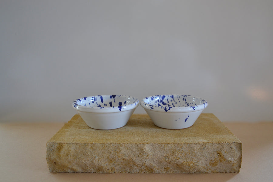 Set of Two Small Ceramic Serving Bowls, Blue