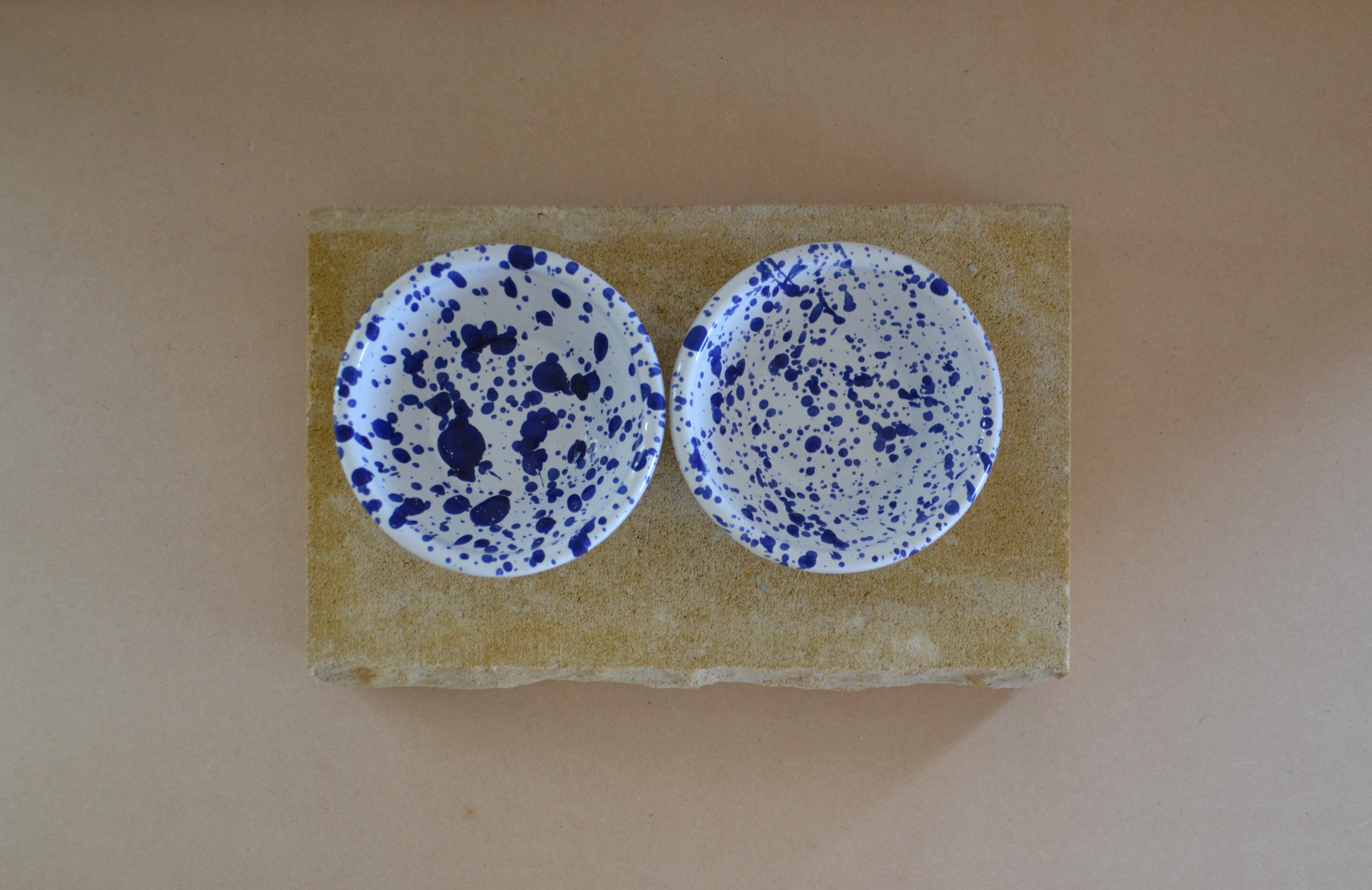 Set of Two Small Ceramic Serving Bowls, Blue