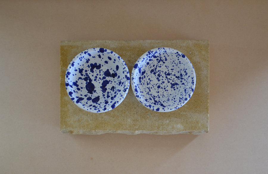 Set of Two Small Ceramic Serving Bowls, Blue