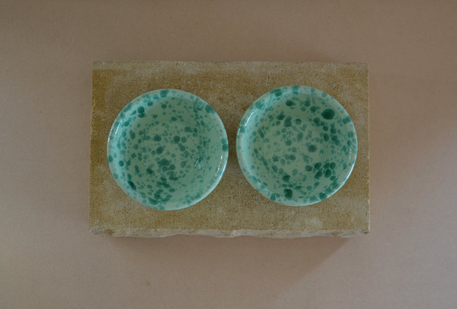 Set of Two Small Ceramic Serving Bowls, Matcha