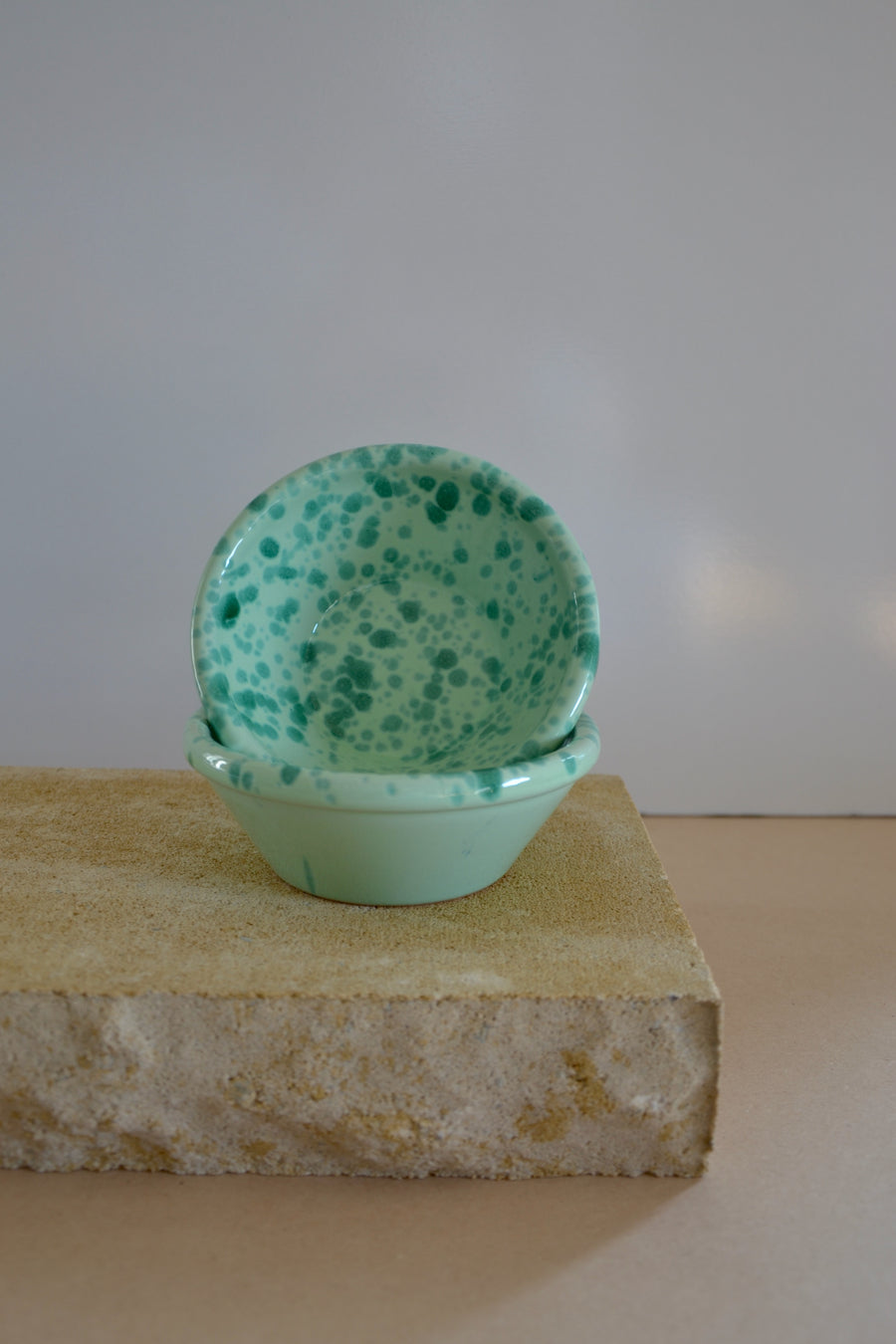 Set of Two Small Ceramic Serving Bowls, Matcha