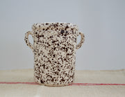 Speckled Ceramic Bottle Cooler, Cream and Brown