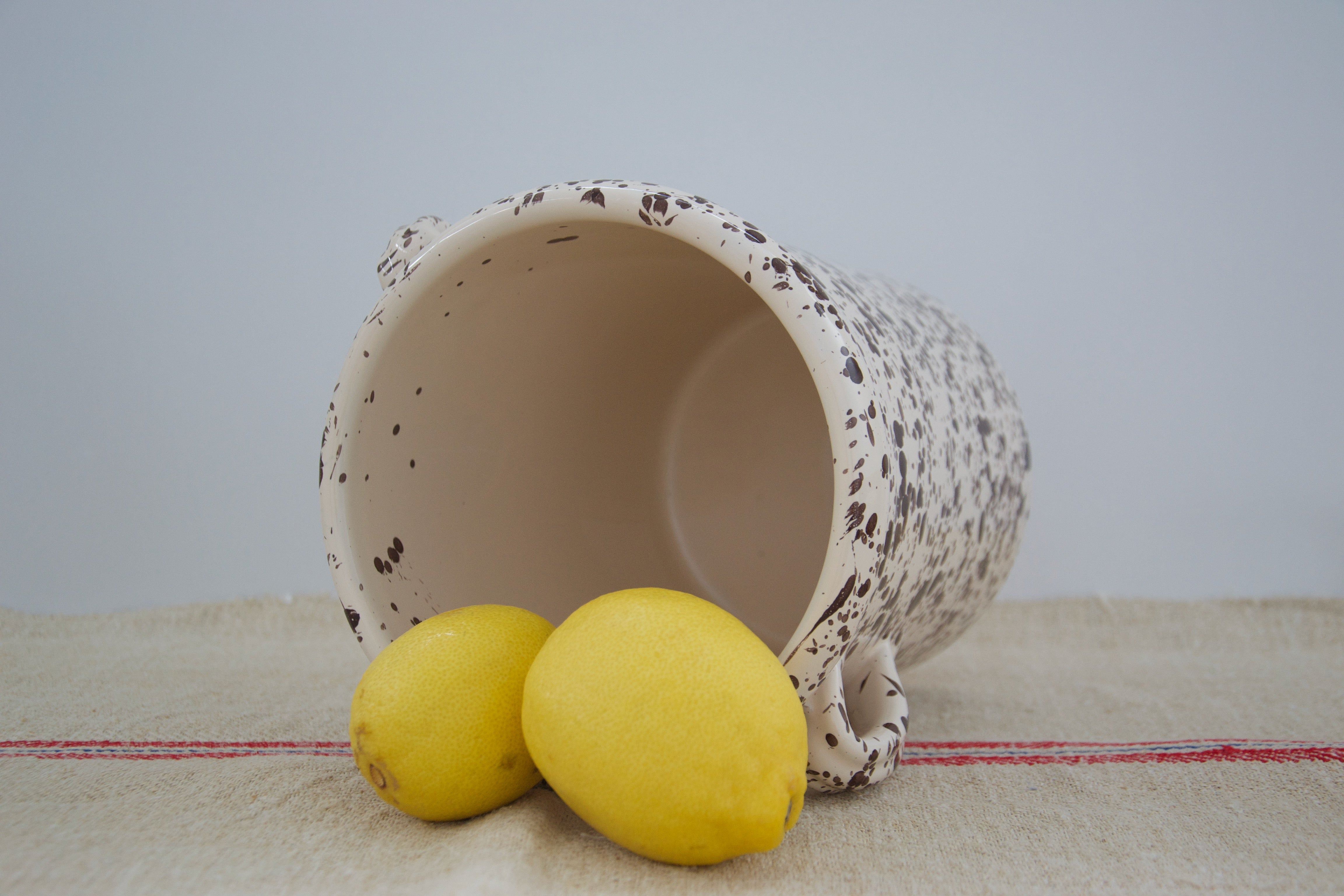 Speckled Ceramic Bottle Cooler, Cream and Brown