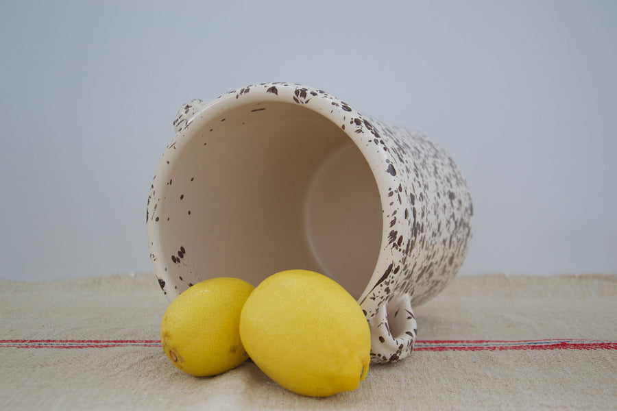 Speckled Ceramic Bottle Cooler, Cream and Brown