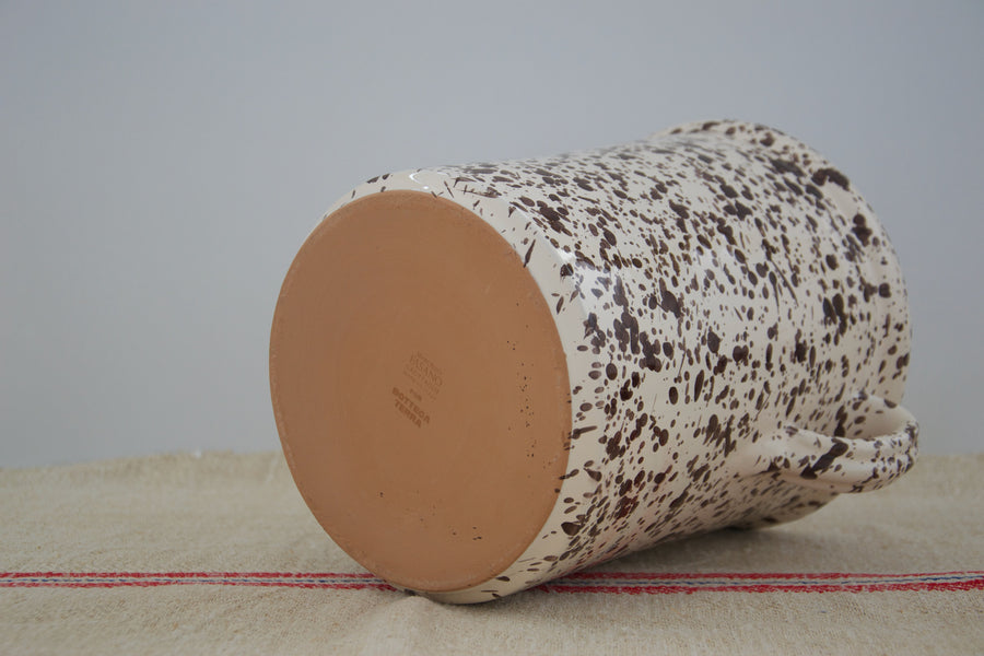 Speckled Ceramic Bottle Cooler, Cream and Brown