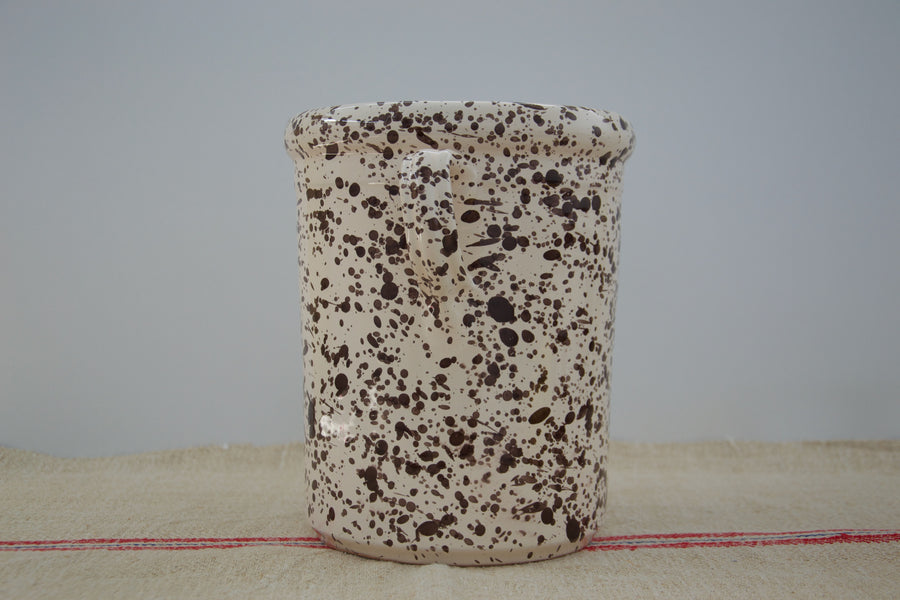 Speckled Ceramic Bottle Cooler, Cream and Brown