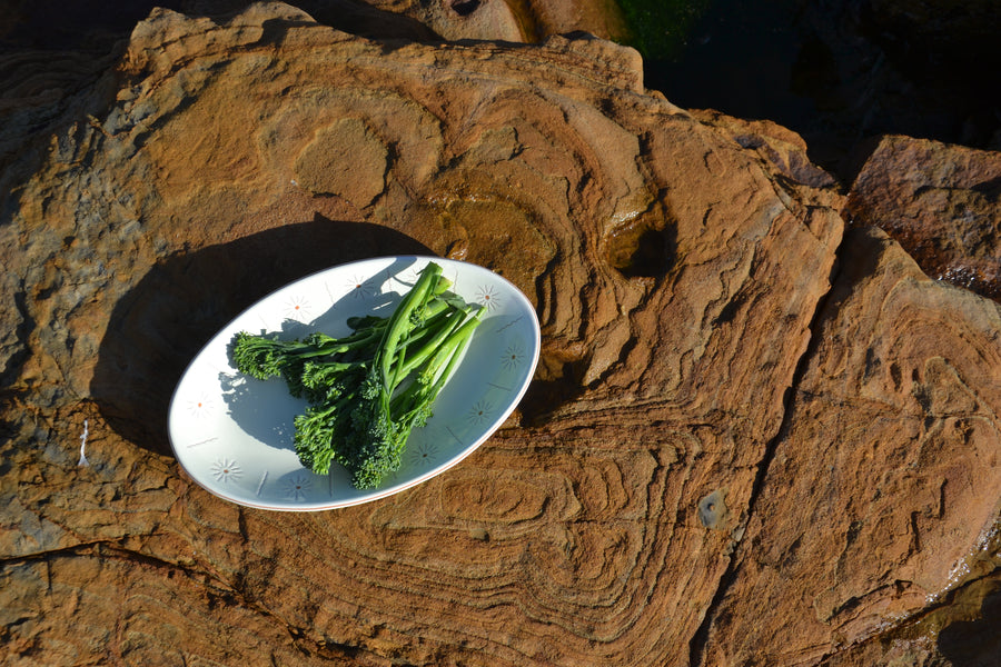Medium Oval Platter - SUN Carved Edge