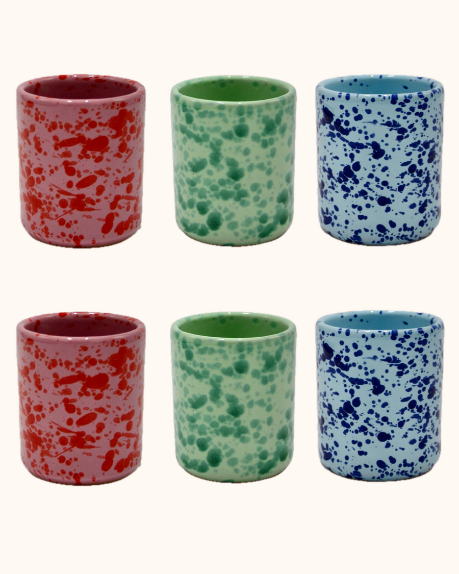 Multi Colour Cups - Set of Six