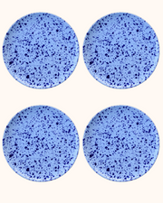 Blue Speckled Dinner Plates - Set of Four