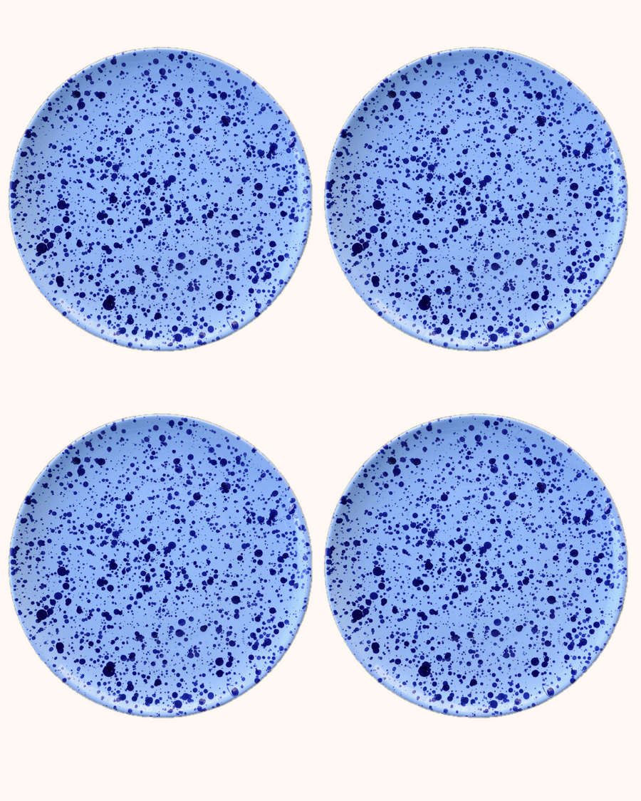 Blue Speckled Dinner Plates - Set of Four