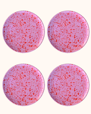 Pink Speckled Dinner Plates - Set of Four
