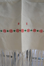 Red and pink vintage Italian body towel, one-of-a-kind textile