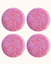 Pink Speckled Dinner Plates - Set of Four