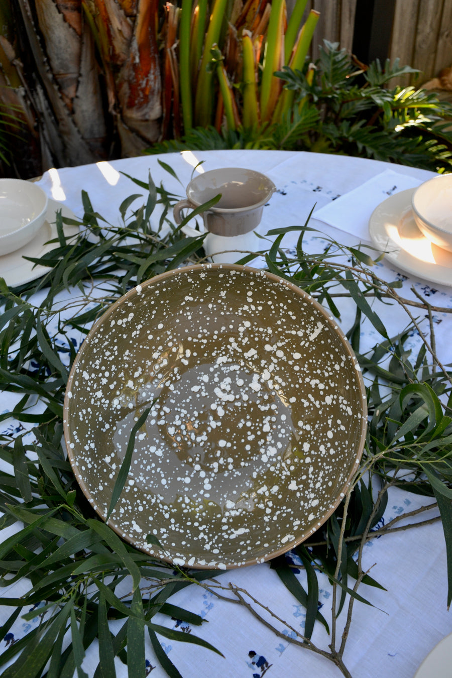 Extra Large Green Serving Bowl