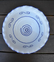 Ceramic Fruit Stand, Blue Waves