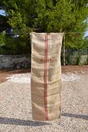Antique Italian Red Stripe Grain Sack, circa 1930s