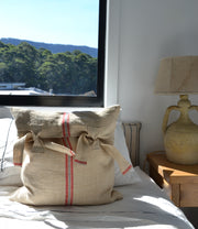 VINTAGE GRAIN SACK CUSHION 50x50 cm