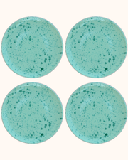 Green Speckled Dinner Plates - Set of Four