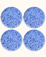Blue Speckled Dinner Plates - Set of Four