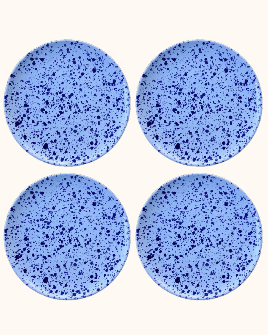 Blue Speckled Dinner Plates - Set of Four