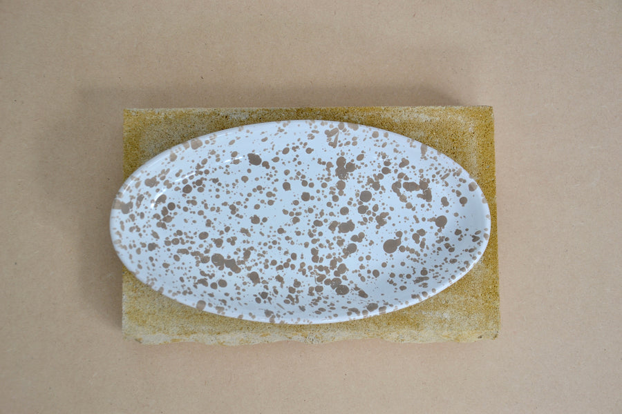 Oval Serving Platter, Tan