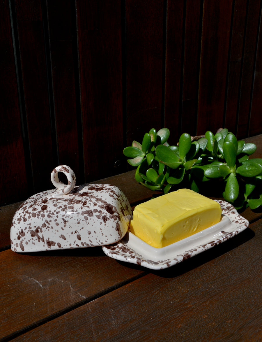 Speckled Butter Dish, Brown