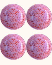 Pink Speckled Pasta Bowls - Set of Four