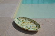 Oval Serving Platter, Yellow & Green