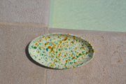 Oval Serving Platter, Yellow & Green