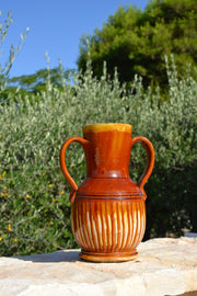 RARE 19TH CENTURY ITALIAN BROWN STRIPED VASE