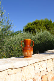 RARE 19TH CENTURY ITALIAN BROWN STRIPED VASE