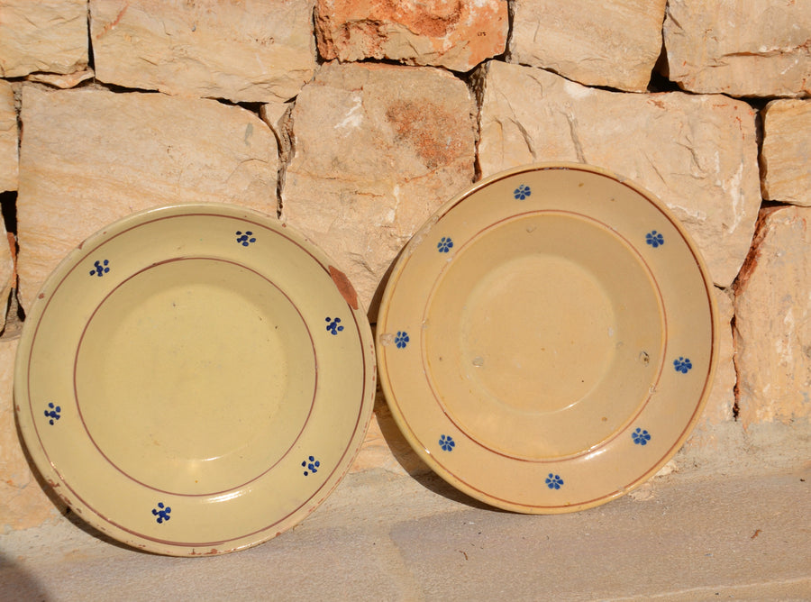 SET OF TWO 19TH CENTURY ITALIAN PLATES, Righe & Stelle